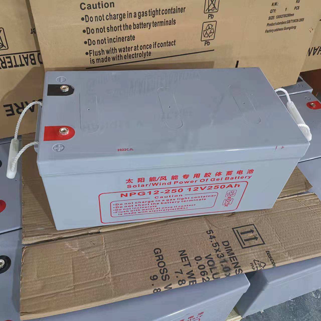 Uma bateria de armazenamento doméstico de 12v250AH, eficiente e de longa data para engenharia fotovoltaica solar