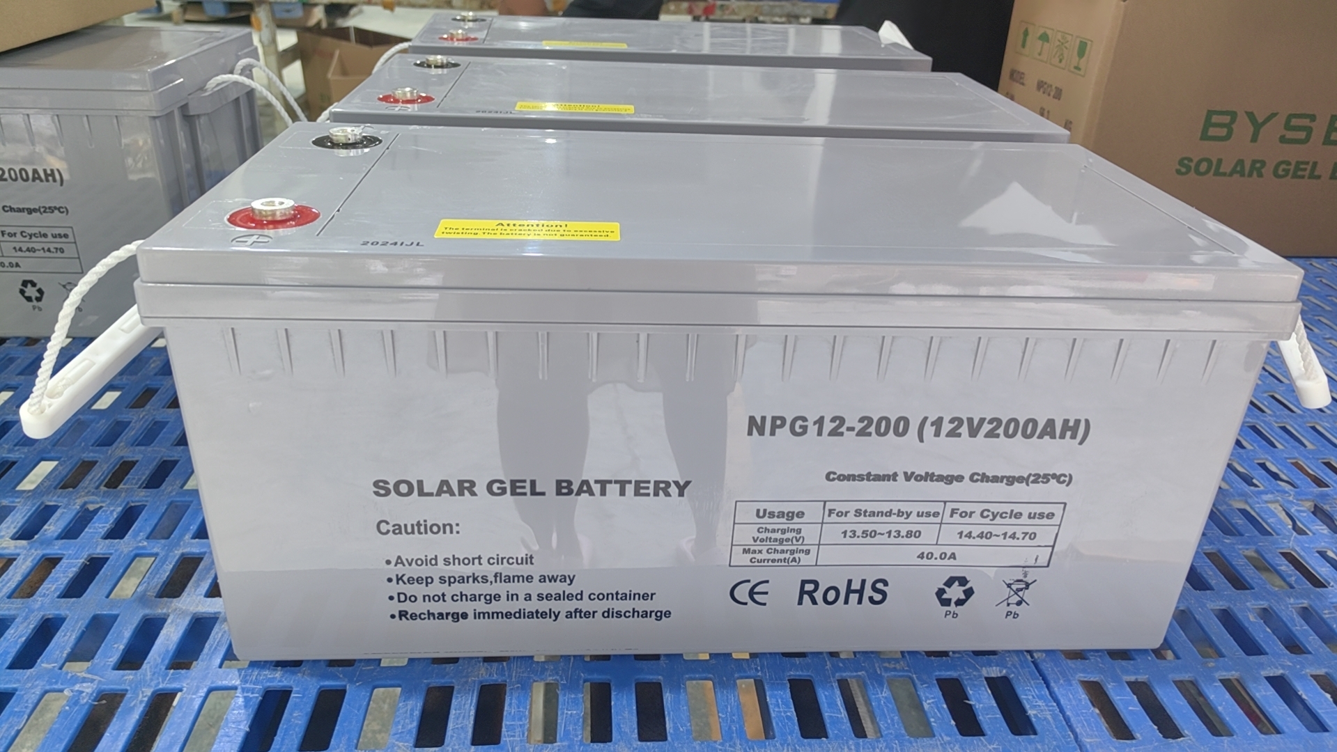 Bateria de armazenamento AGM segura e resistente a terremotos 12v200ah VRLA Baterias Sistema de armazenamento de energia doméstica