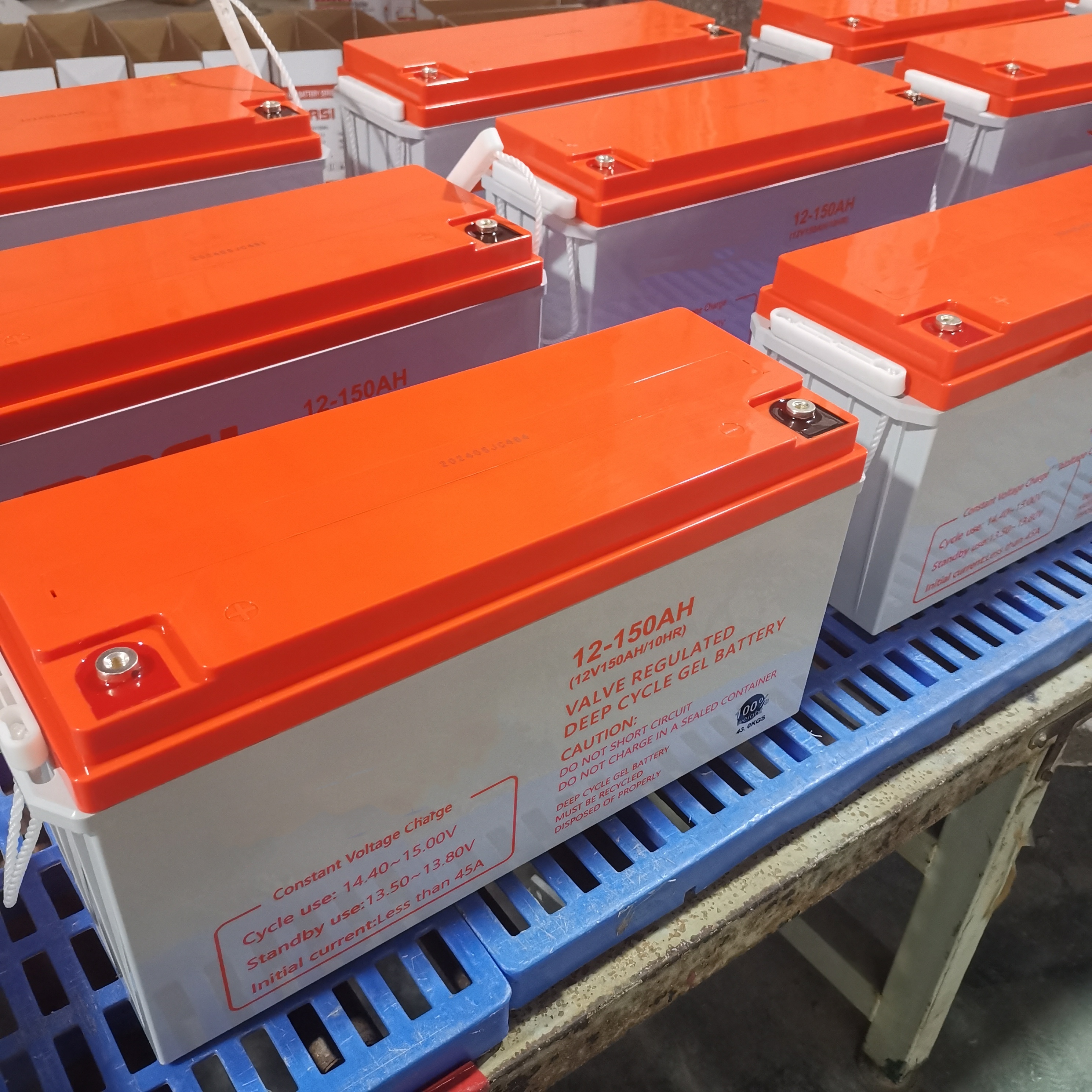 Baterias de ciclo profundo de gel solar de excelente desempenho 12V150Ah para armazenamento doméstico