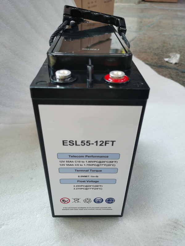 Bom preço, excelente qualidade, bateria de chumbo-ácido 12V55Ah, bateria terminal frontal recarregável para energia doméstica