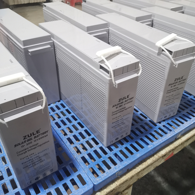 Forte capacidade de ciclo, bateria solar de chumbo-ácido de longa vida, terminal frontal 12v200ah, uso com painéis solares de sistemas solares