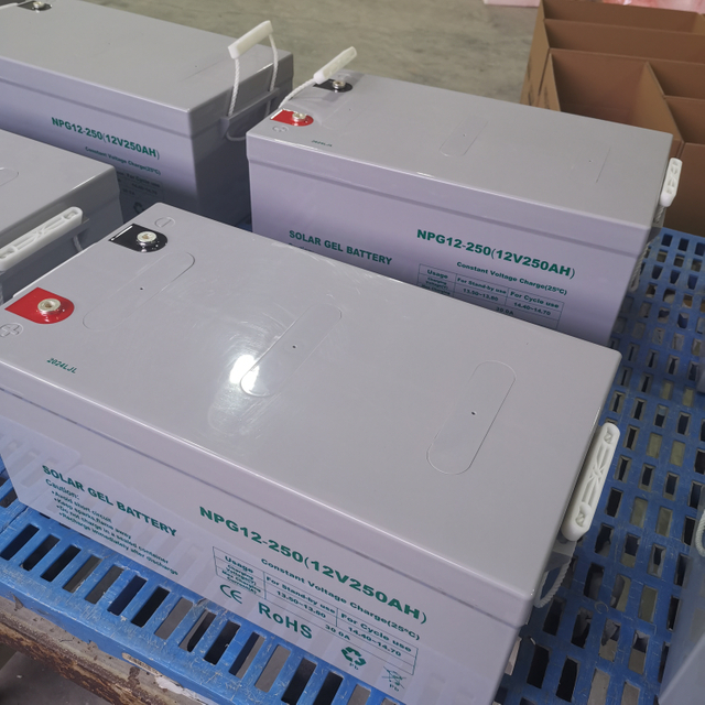 Bateria de gel solar de chumbo-ácido de alta eficiência 12V250ah Bateria de armazenamento solar livre de manutenção Sistema de armazenamento de energia doméstica