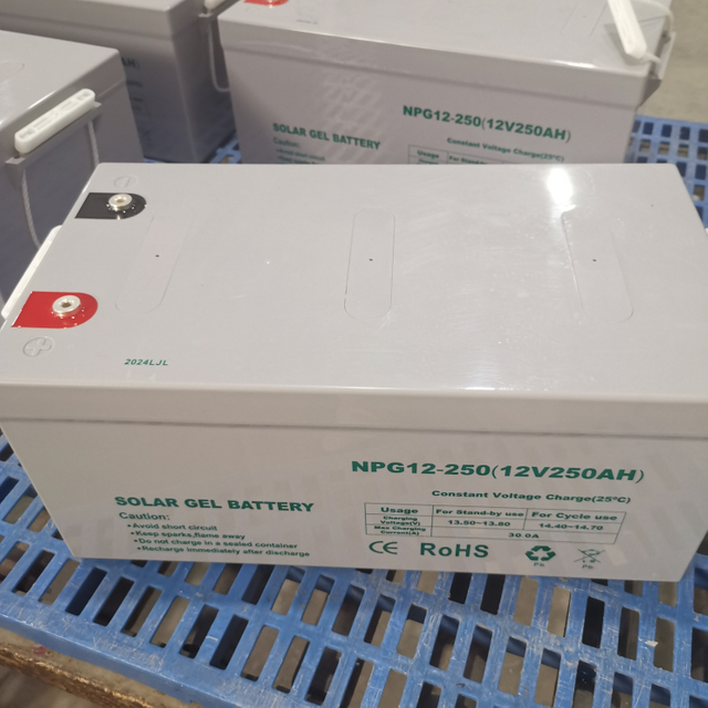 Bateria de gel solar de chumbo-ácido de alta eficiência 12V250ah Bateria de armazenamento solar livre de manutenção Sistema de armazenamento de energia doméstica