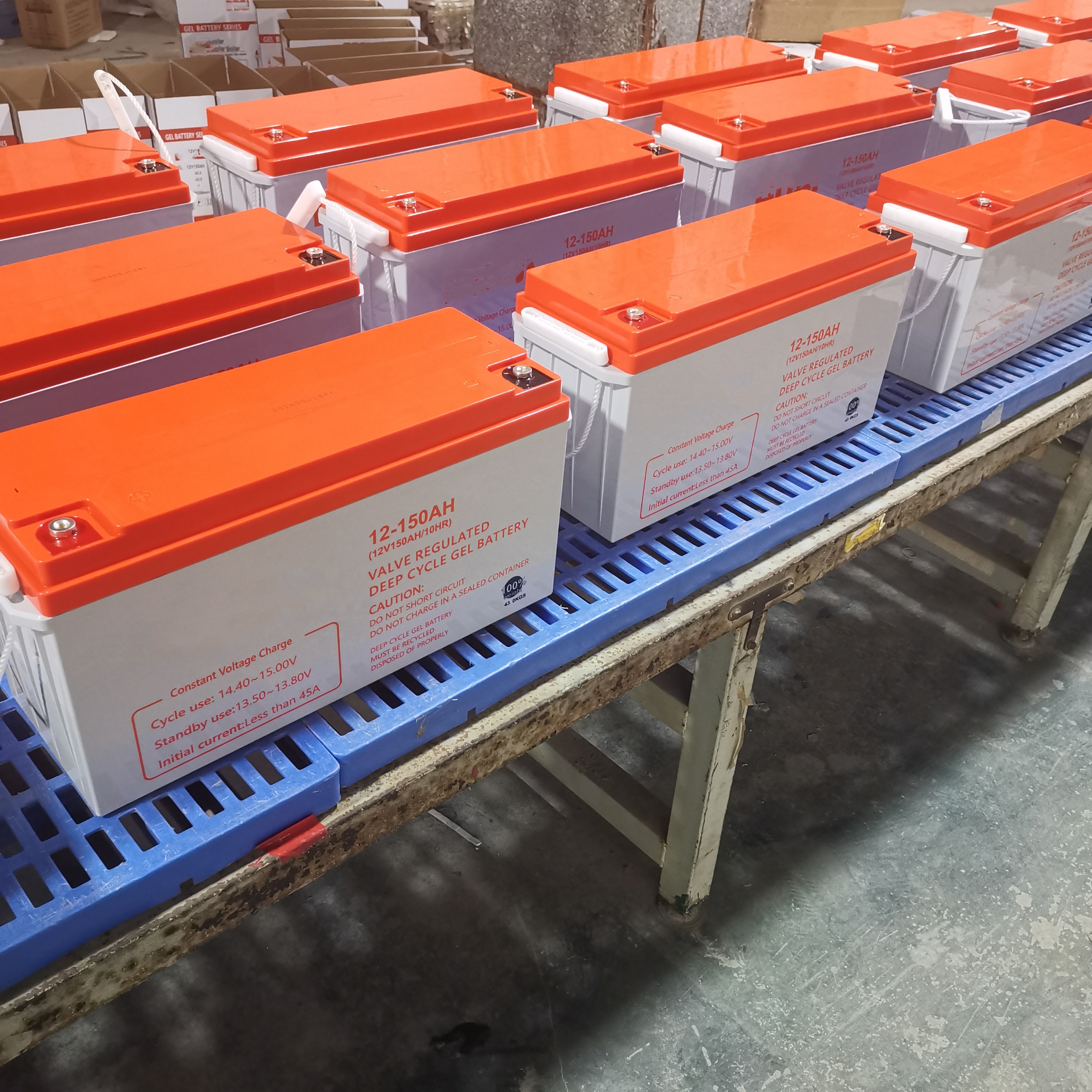 Baterias de ciclo profundo de gel solar de excelente desempenho 12V150Ah para armazenamento doméstico