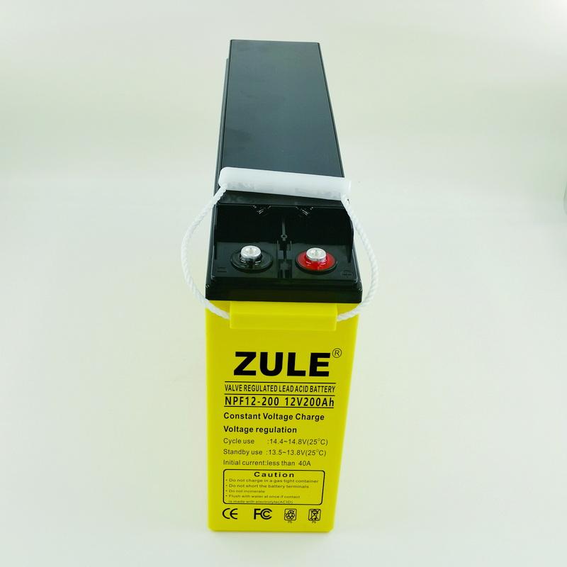 Bateria de armazenamento de bateria de gel terminal frontal 12v200ah bateria de ciclo profundo